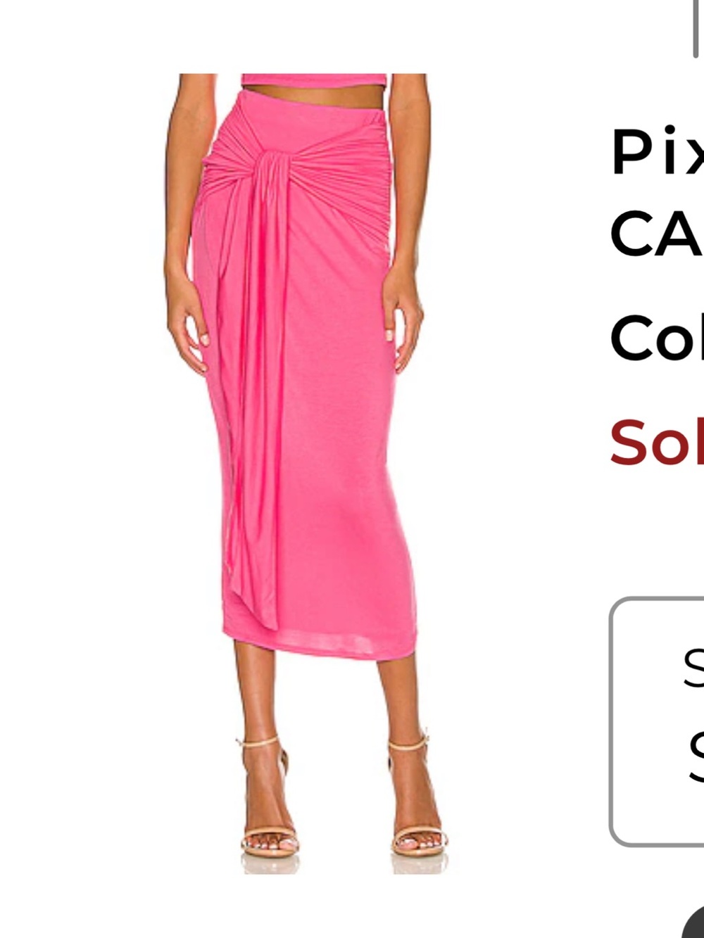 Camila Coelho Hot Pink Knot-Detail skirt and top set